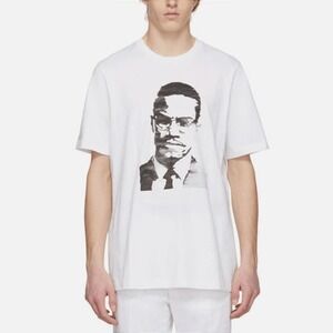 OAMC Malcolm X T-Shirt Mens Small White Graphic Tee Civil Rights Icon Crewneck